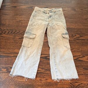 Girls Zara Cargo Pants with Frayed Hem